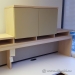 Blonde U/C Suite Desk with Pigeon Hole Overhead and Storage